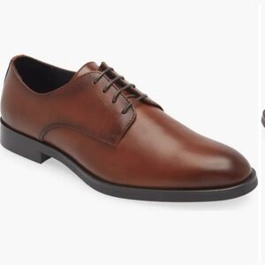 New Nordstrom Emmett Plain Toe Derby Men's Brown Leather Dress Shoes size 10